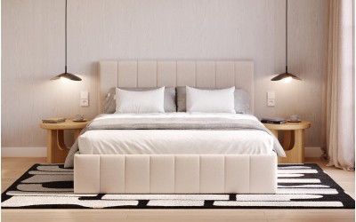 Łóżko tapicerowane beżowe Sol dream velvet front