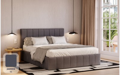 Łóżko tapicerowane szare Sol