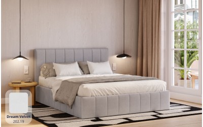 Łóżko tapicerowane szare Sol