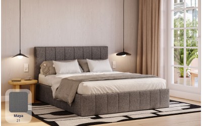 Łóżko tapicerowane Sol szare tkanina maya 21