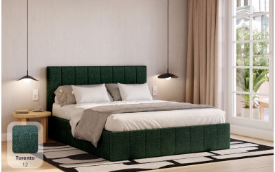 Łóżko tapicerowane ciemne Sol