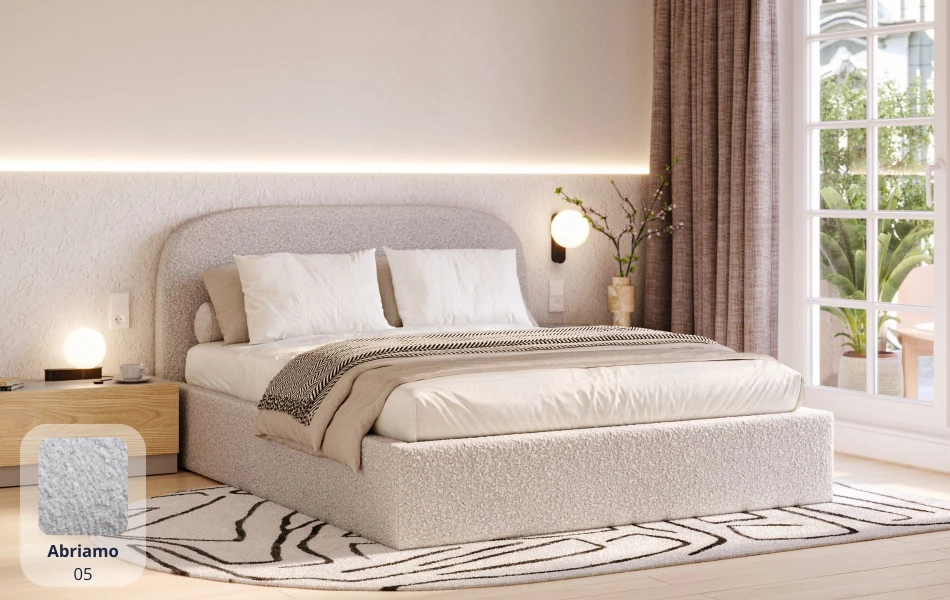 Zdjęcie łóżka tapicerowanego Sirius bok Abriamo 05