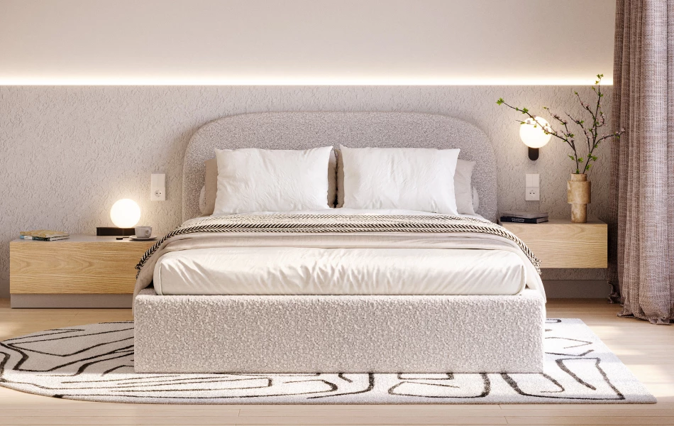 Zdjęcie łóżka tapicerowanego Sirius front Abriamo 05