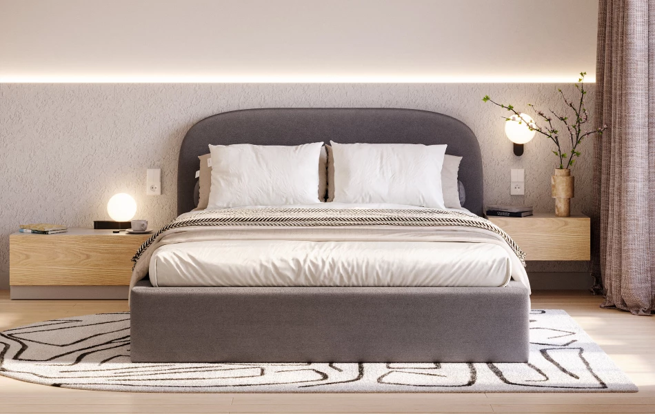 Zdjęcie łóżka tapicerowanego Sirius front Jasmine 96