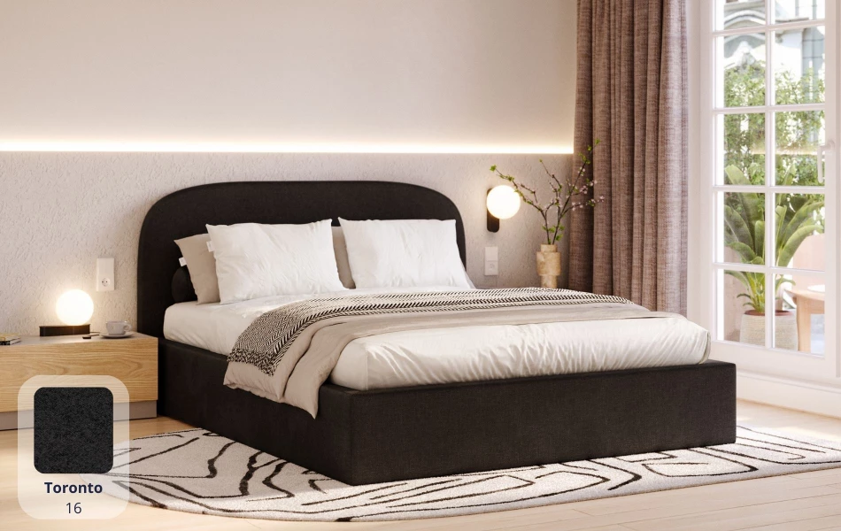 Zdjęcie łóżka tapicerowanego Sirius bok Toronto 16