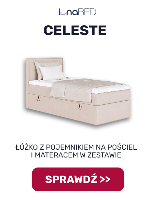Łożko dziecięce Celeste z pojemnikiem na pościel i materacem