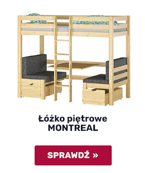 Łóżko piętrowe z biurkiem i sofą - Montreal Senpuro Teak