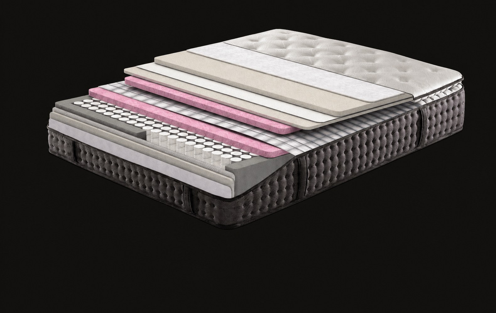 Budowa materaca Hamilton Duchess Comfort — przekrój 11 warstw