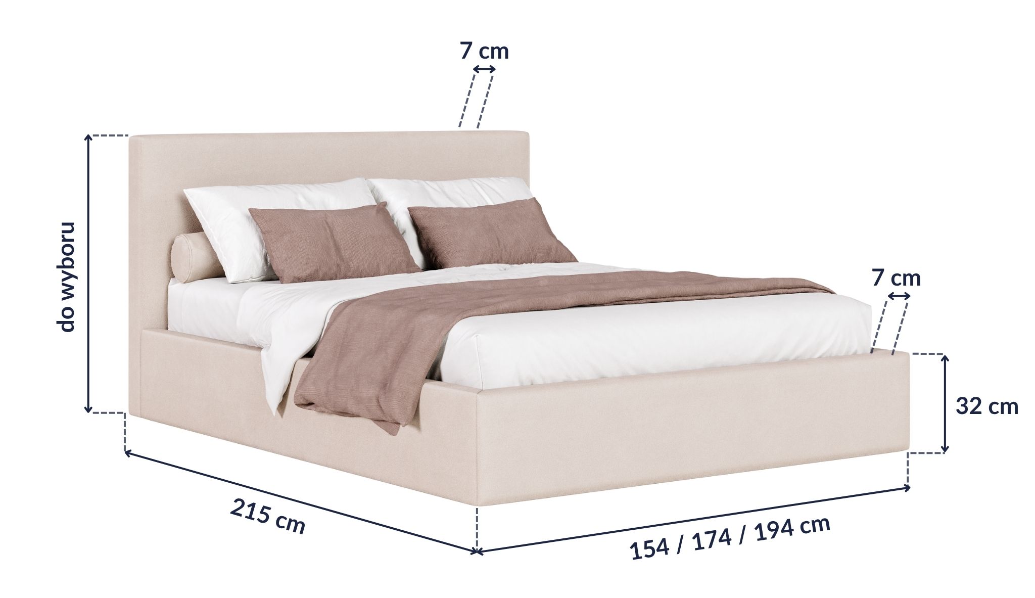 LunaBed ALTAIR – wymiary łóżka