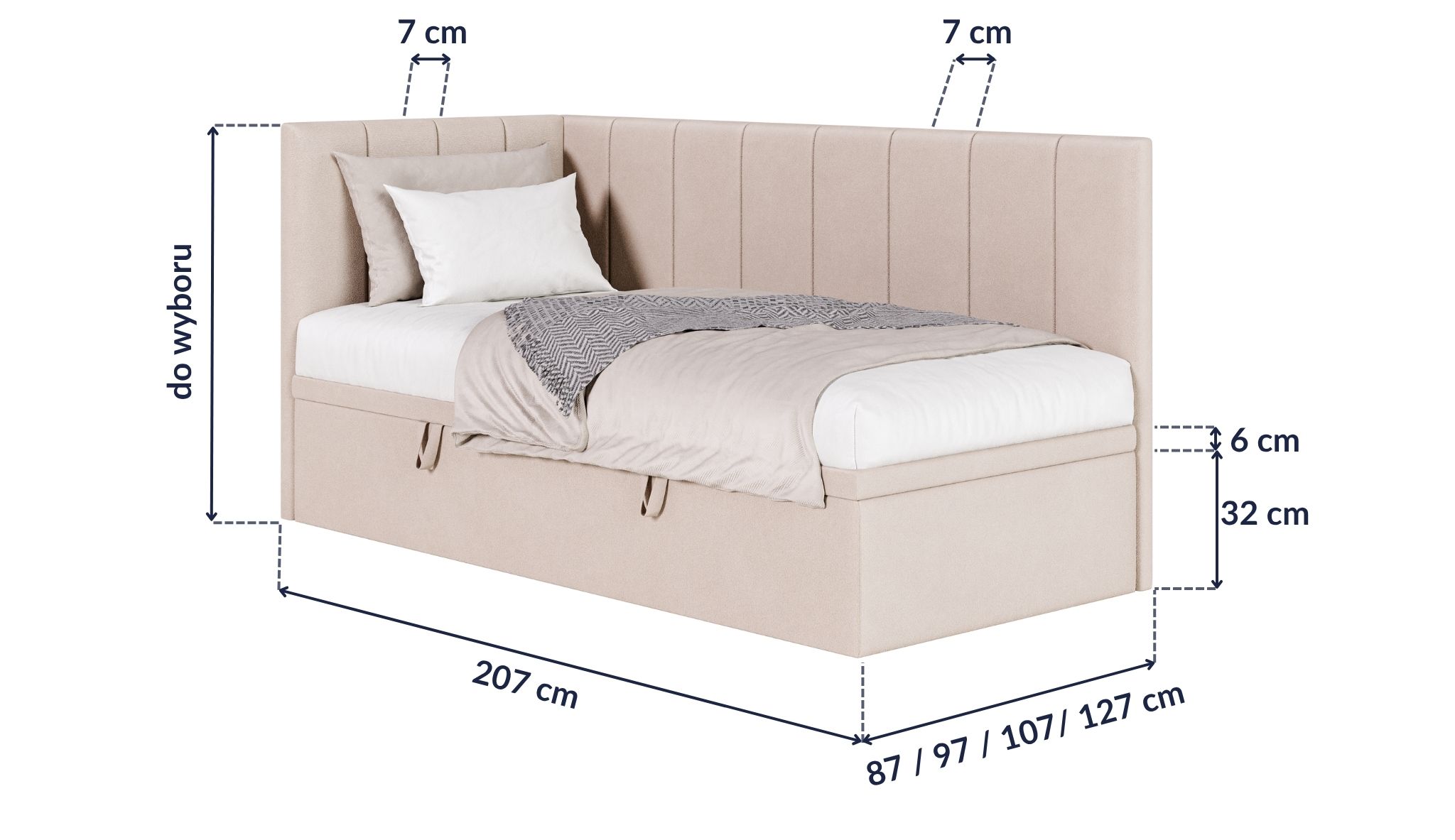 AURORA – wymiary łóżka