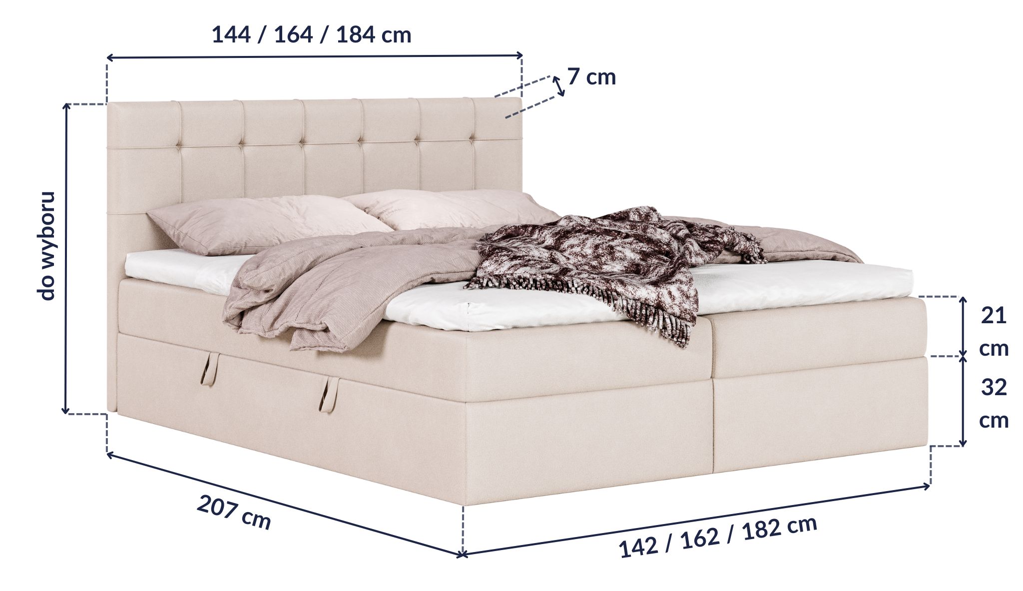 CALLISTO – wymiary łóżka