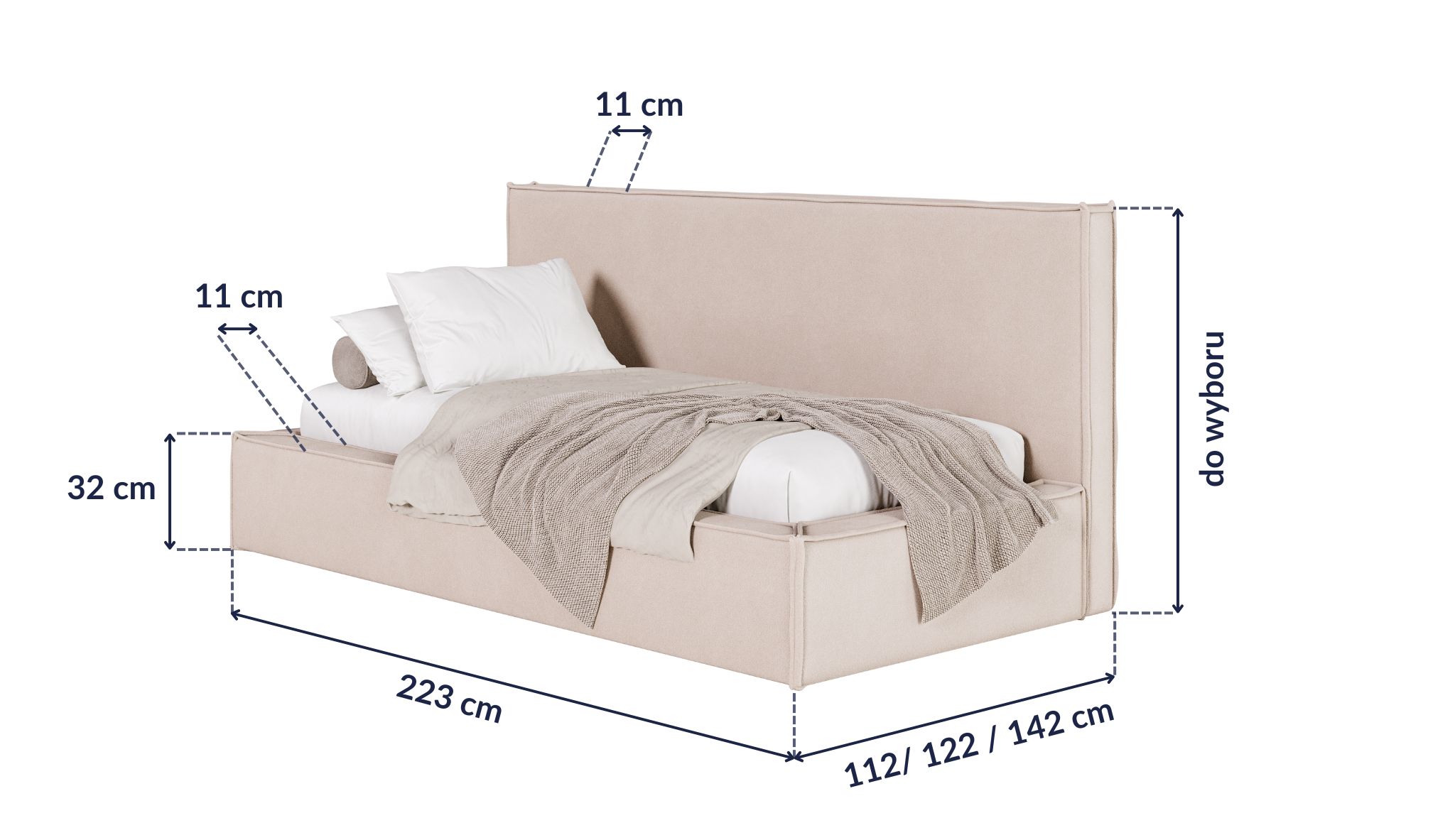 CERES – wymiary łóżka