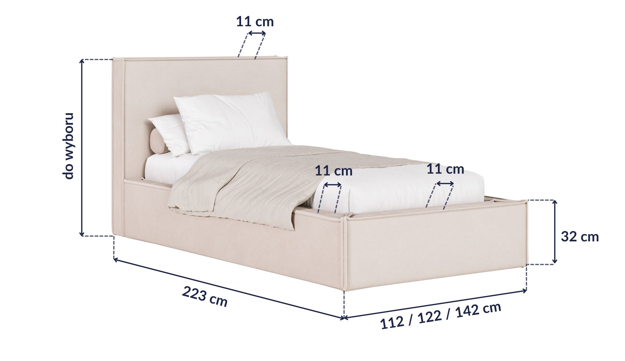 ERIS – wymiary łóżka