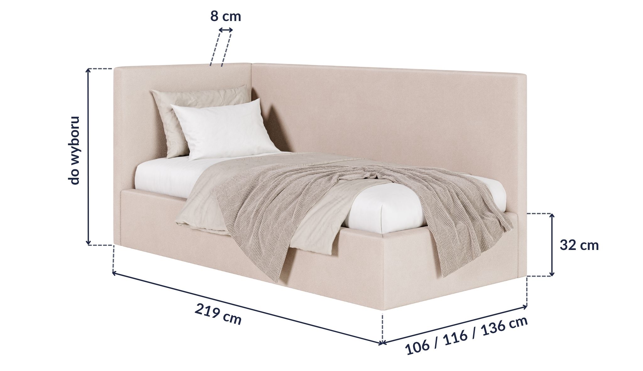 TITAN – wymiary łóżka