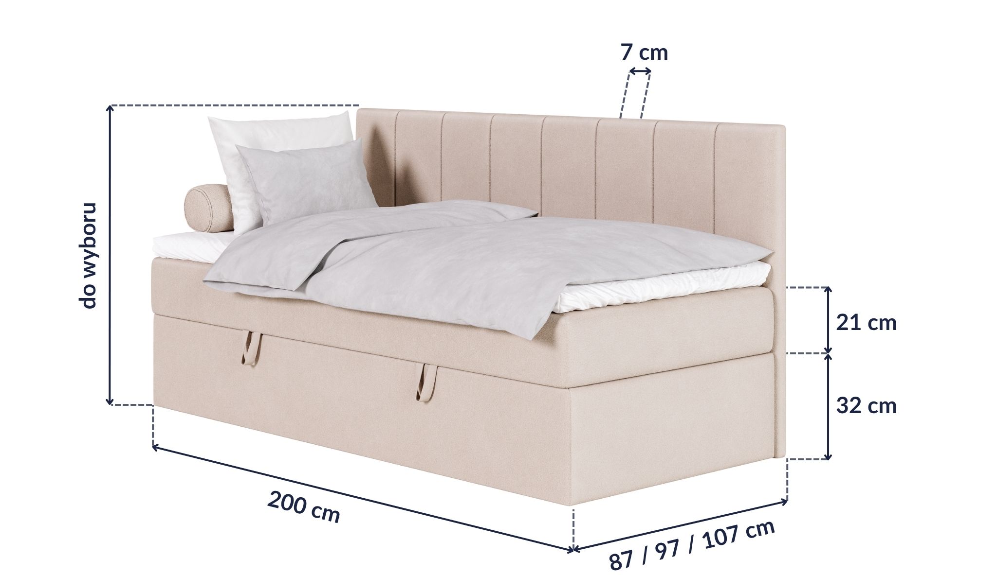 VESTA – wymiary łóżka