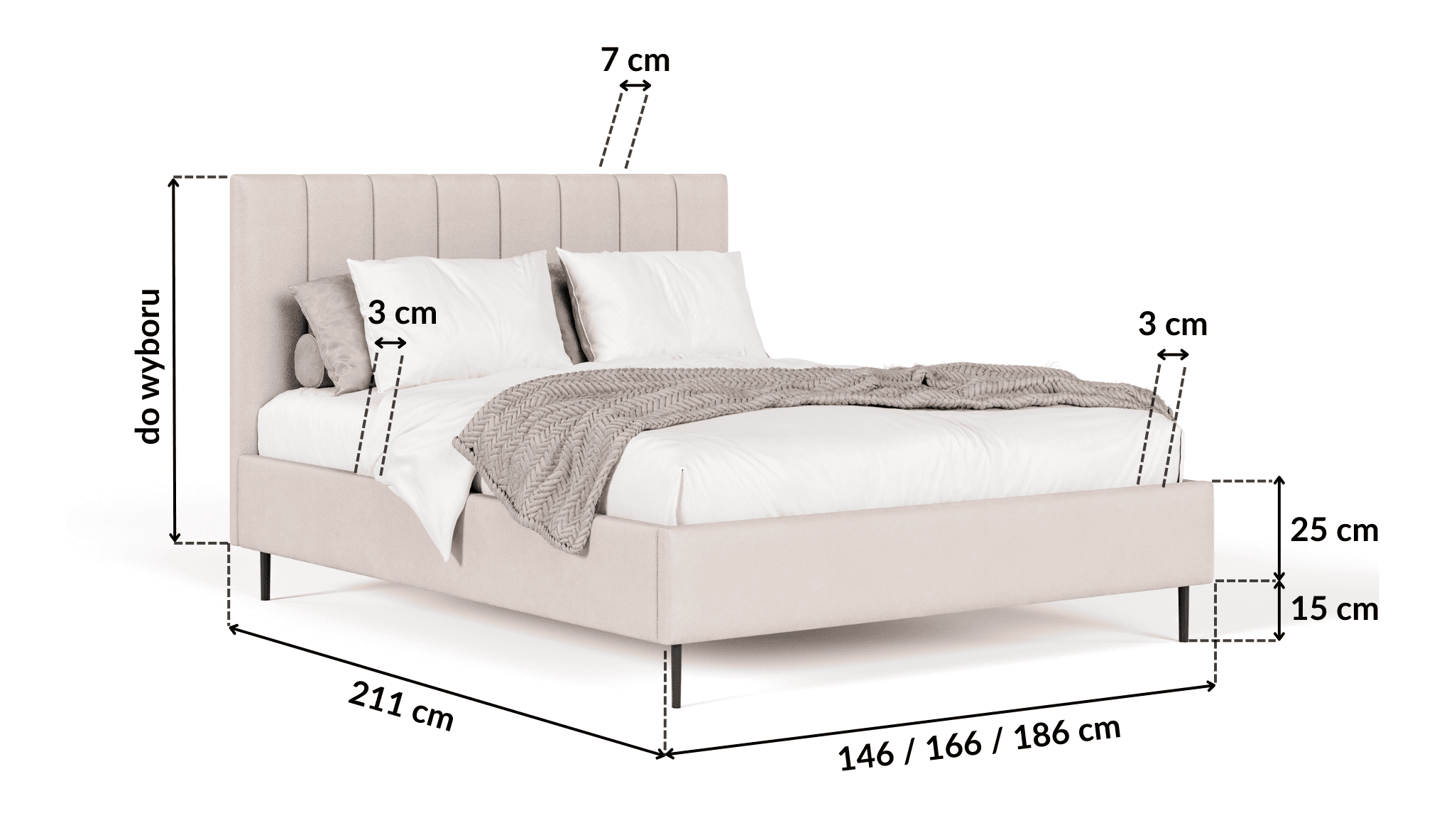 LunaBed ANDROMEDA – wymiary łóżka