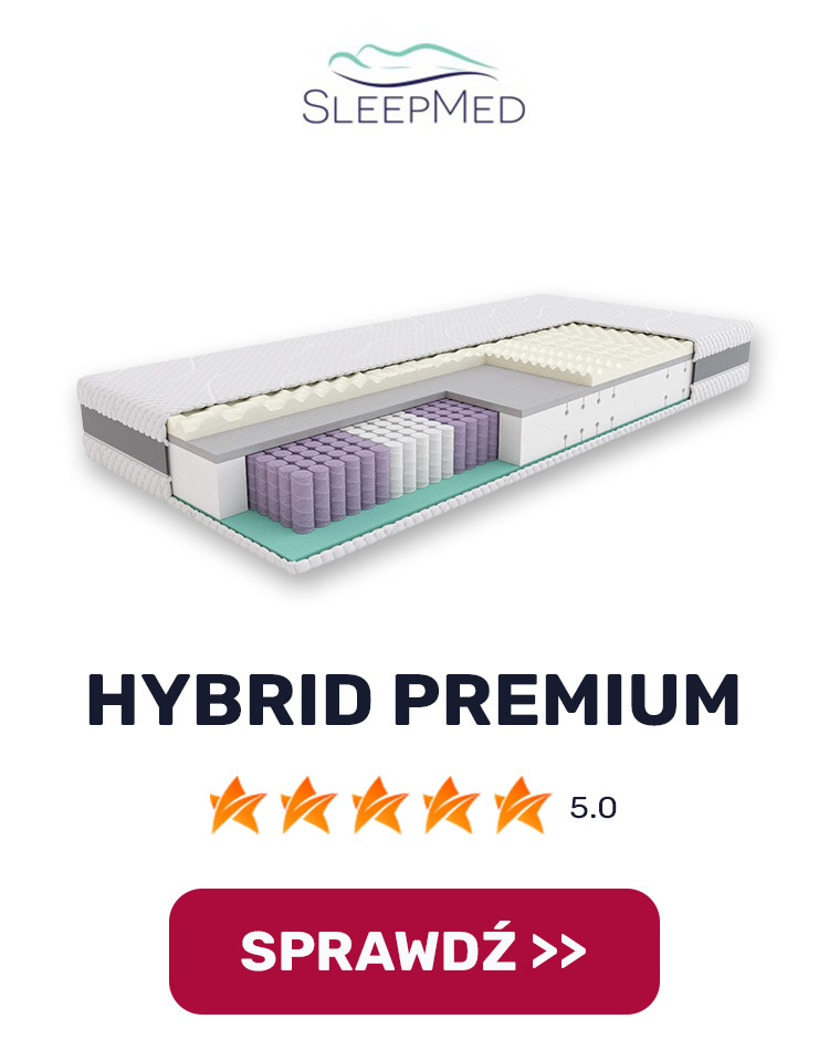 Materac hybrydowy SleepMed Hybrid Premium z możliwością dodania maty kokosowej