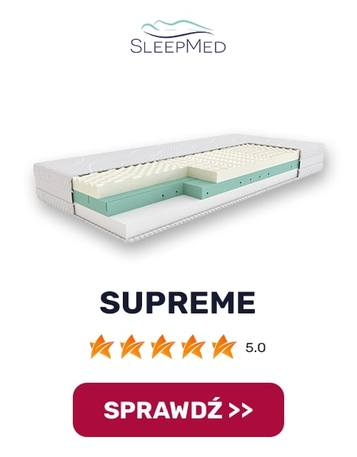 Materac piankowy SleepMed Supreme z regulacją twardości matą kokosową