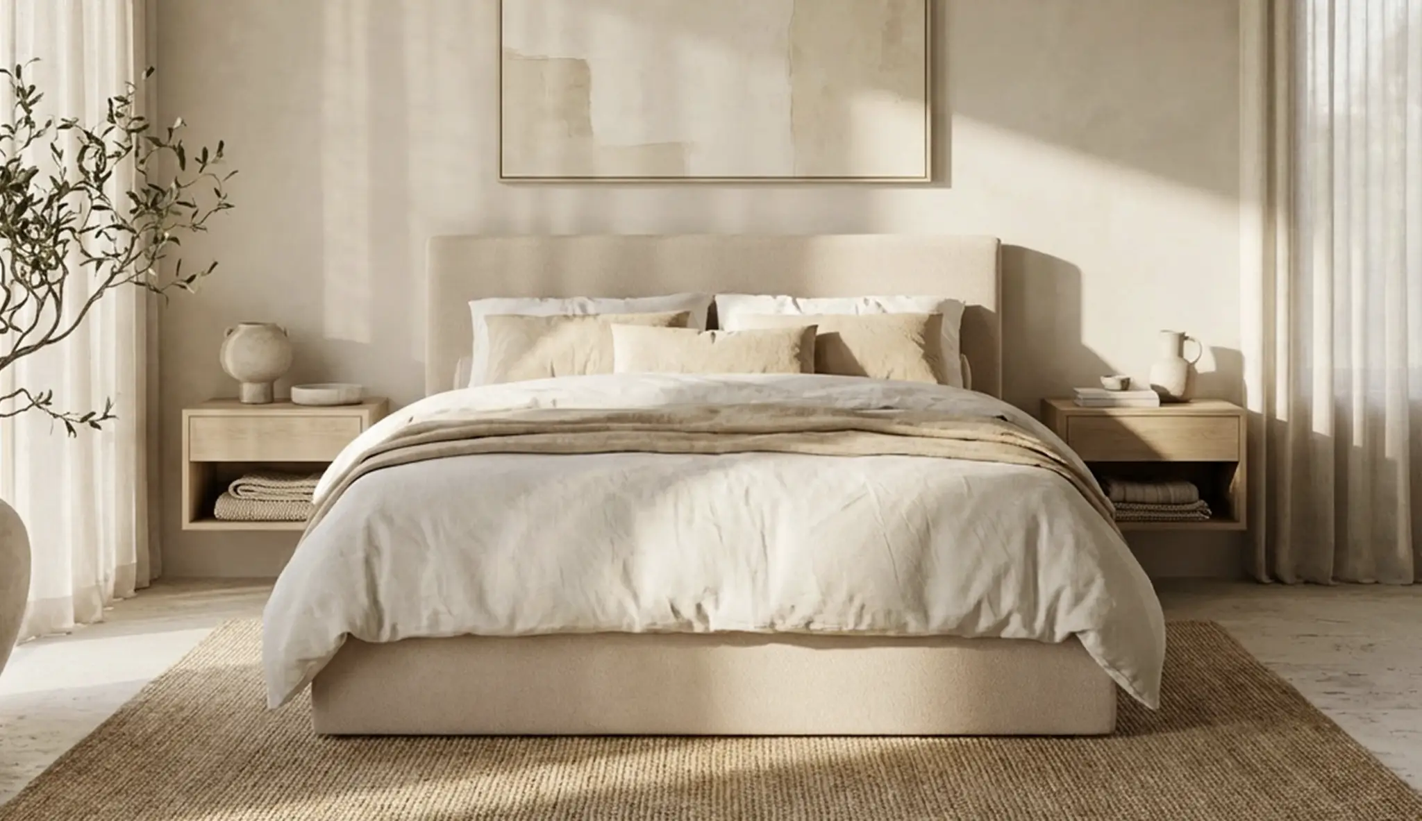 LunaBed ALTAIR – łóżko tapicerowane, aranżacja