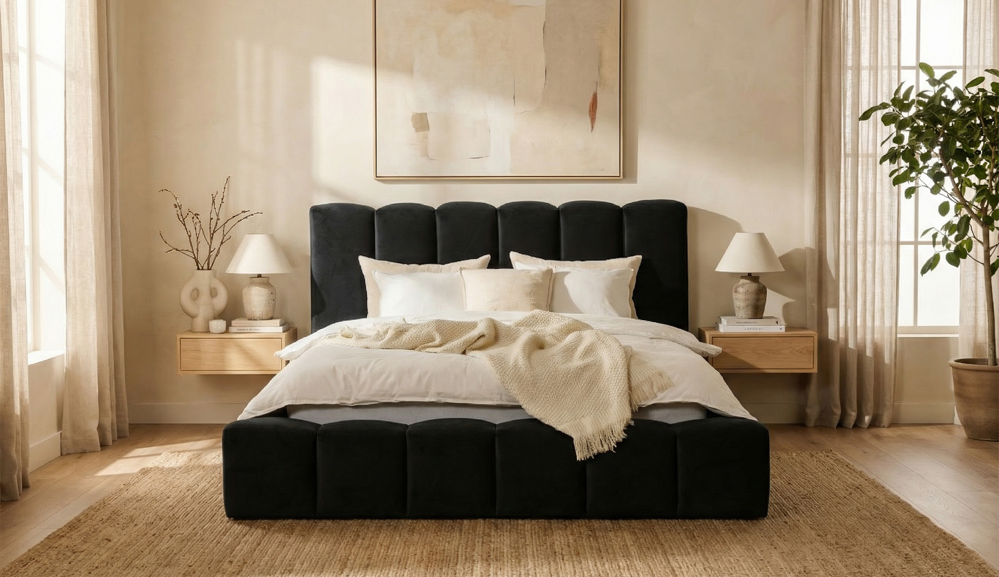 HADAR – łóżko tapicerowane, aranżacja