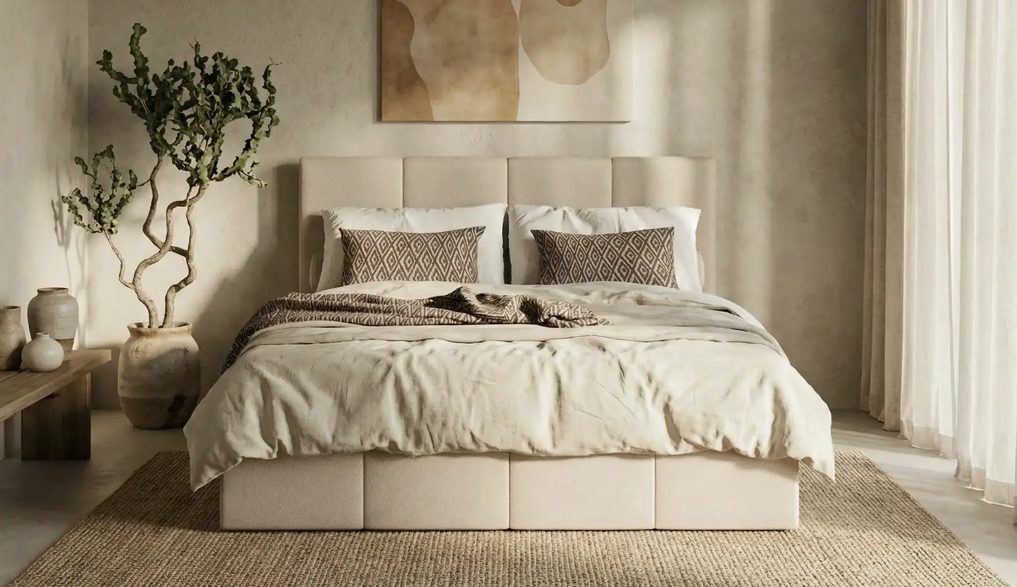 LunaBed LYRA – łóżko tapicerowane, aranżacja