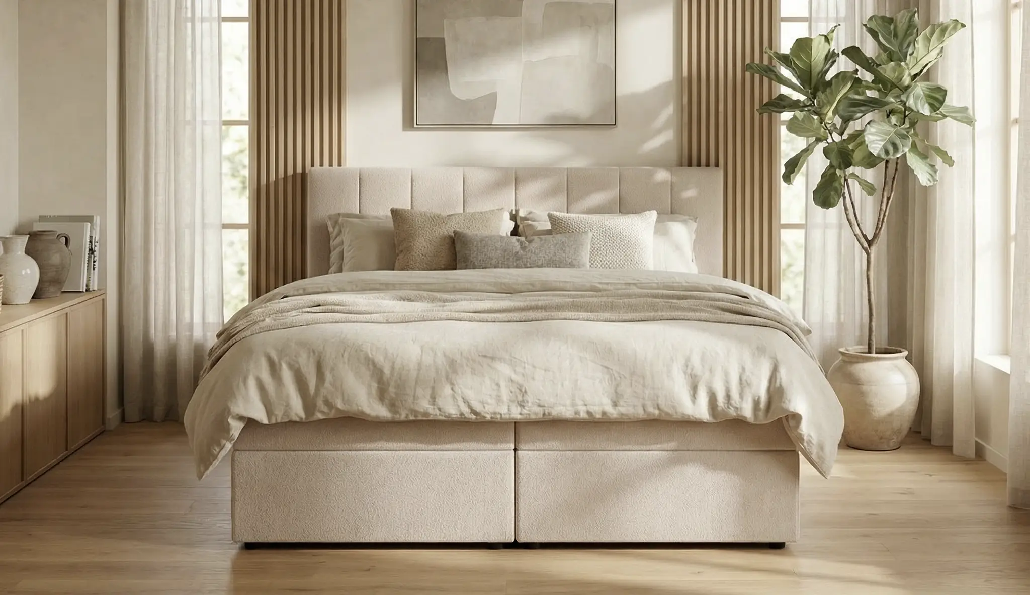 POLARIS – łóżko kontynentalne podwójne z pojemnikiem