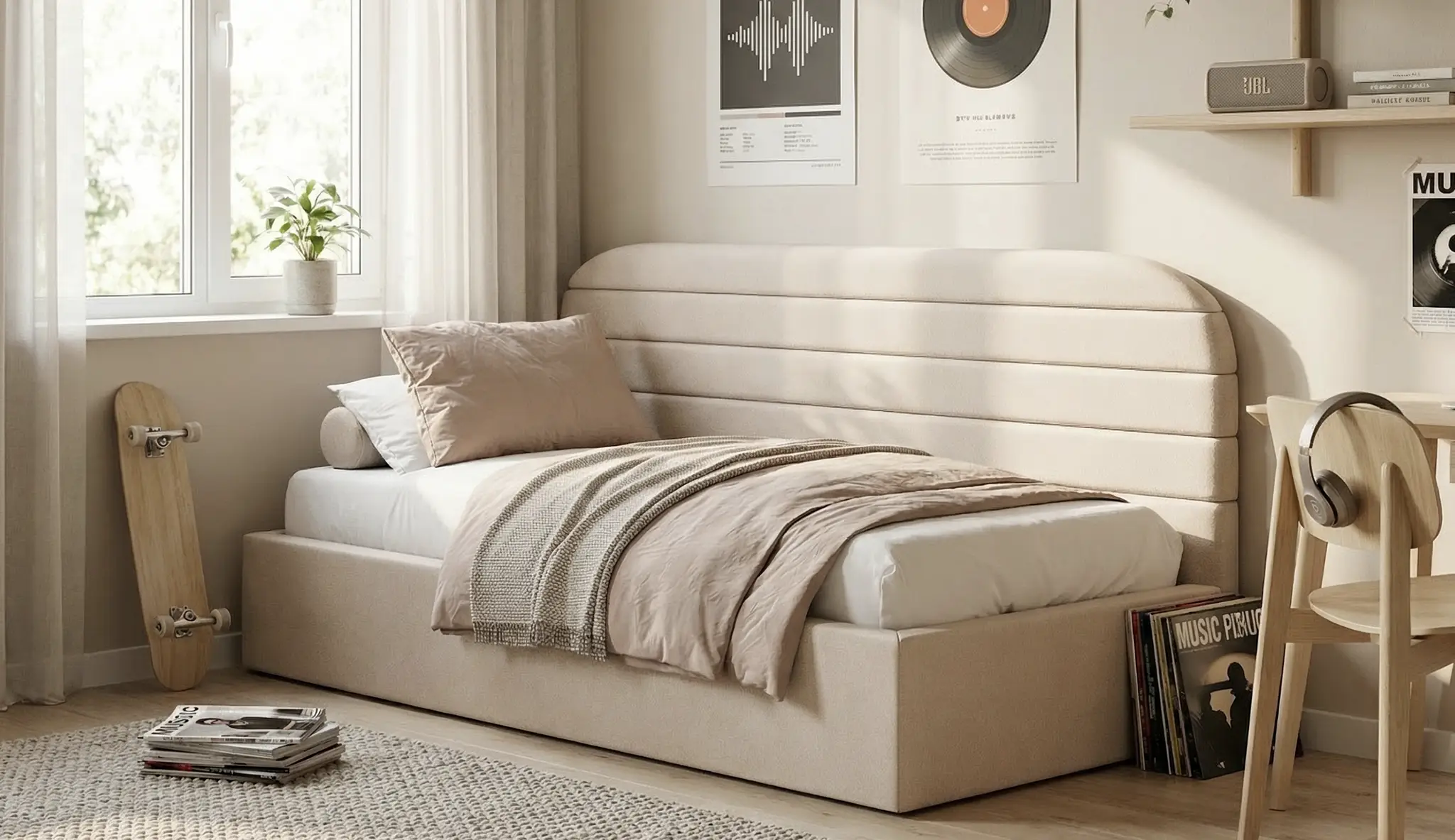 ROBBIA – łóżko pojedyncze z pojemnikiem