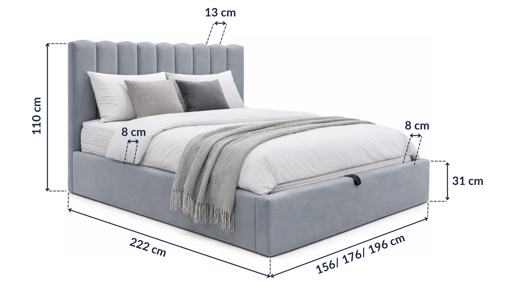 TAURUS – wymiary łóżka