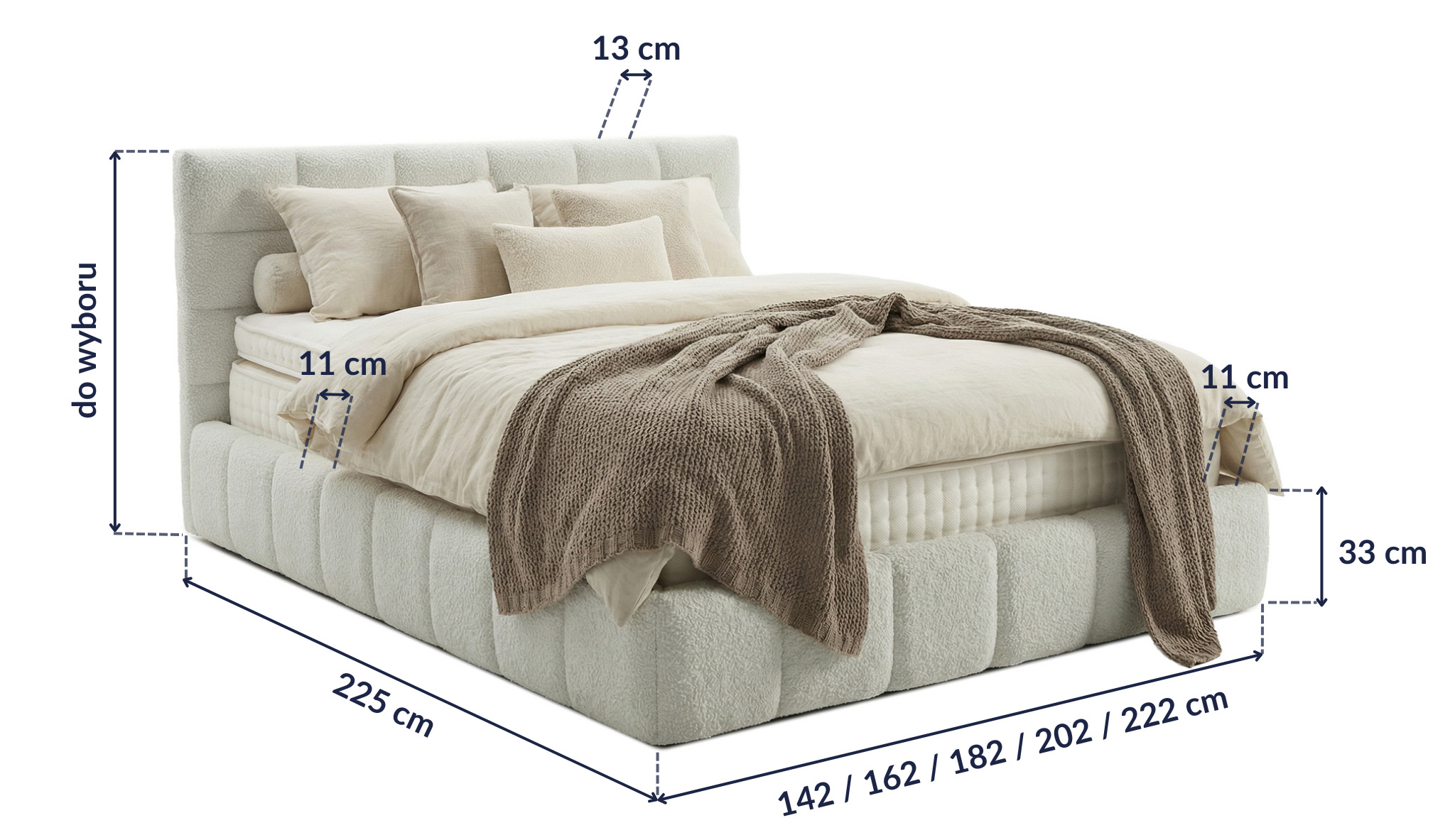 VELA – wymiary łóżka