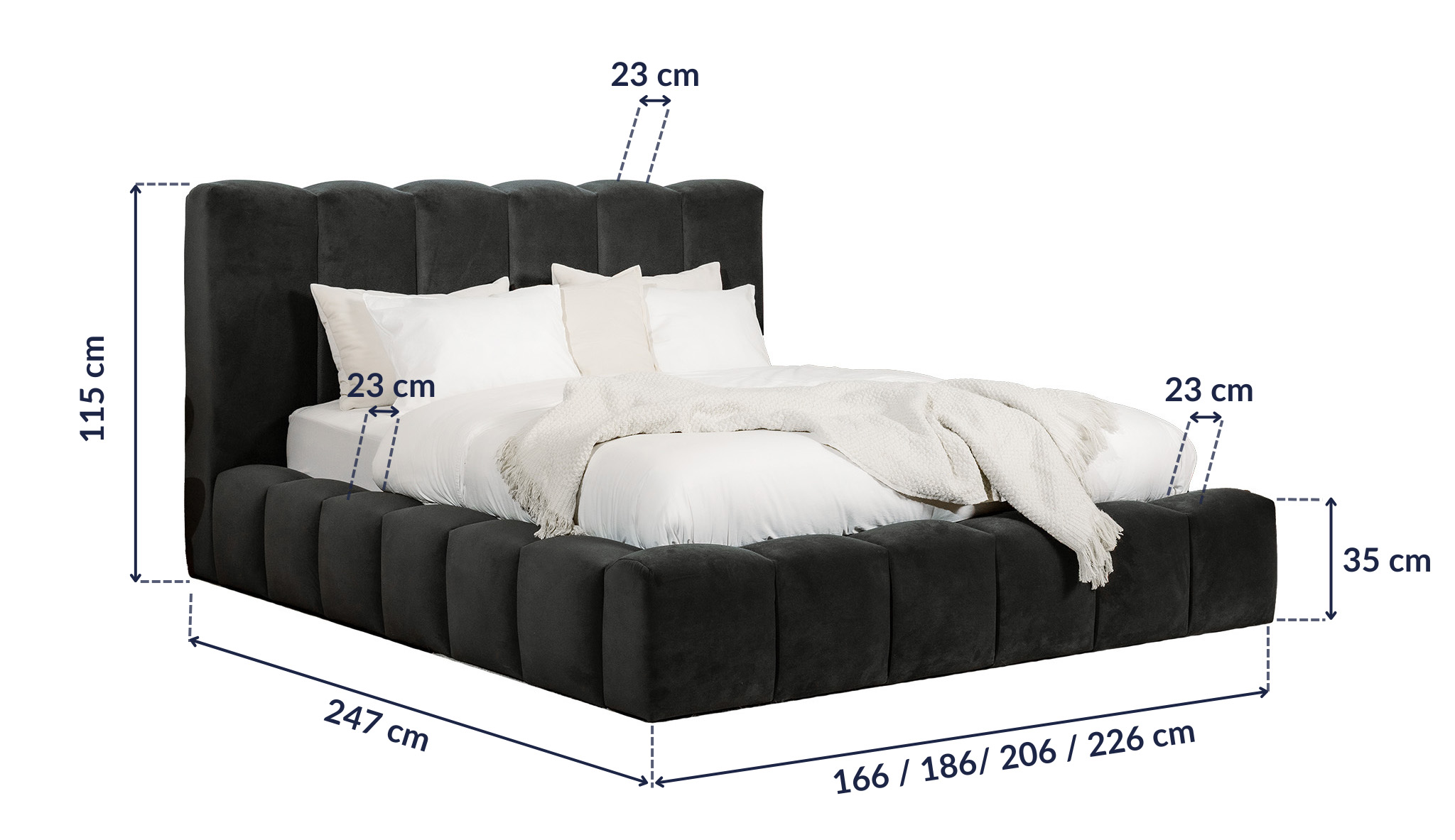 HADAR – wymiary łóżka