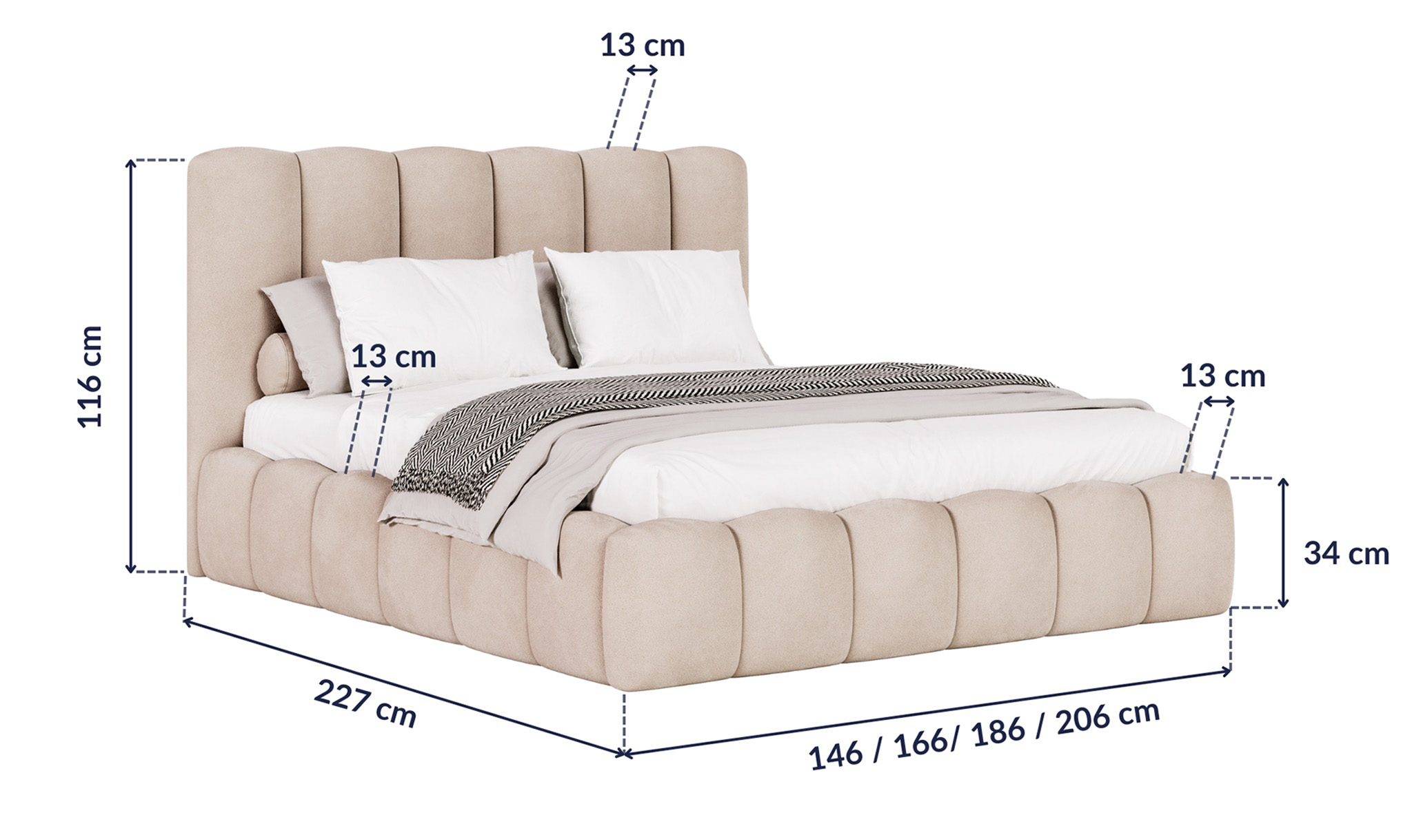 WEZEN – wymiary łóżka